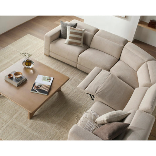 Lloyd Sectional by Becki Owens x Surya in beige. Made from polyester, plywood, foam in a unique style.