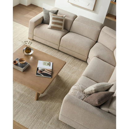 Lloyd Sectional by Becki Owens x Surya in beige. Made from polyester, plywood, foam in a transitional style.