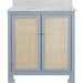 Boyd Bath Vanity by Worlds Away. Made from hardwood solids, mdf, caning, metal, carrara marble, porcelain in a coastal style.