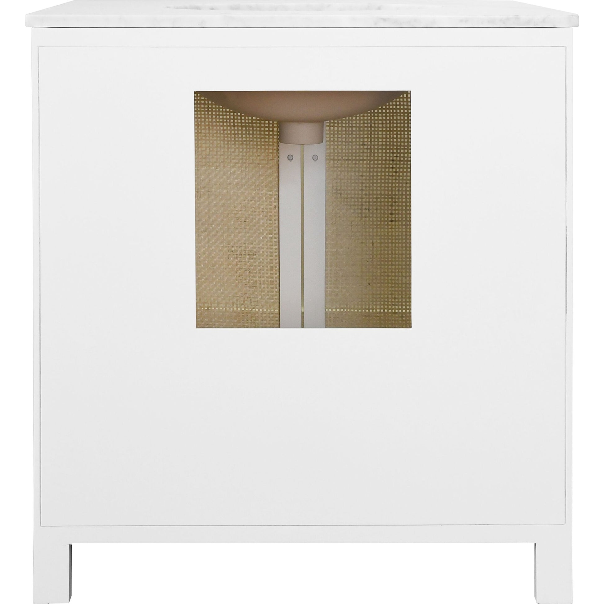 Boyd Bath Vanity by Worlds Away. Made from hardwood solids, mdf, caning, metal, carrara marble, porcelain in a coastal style.