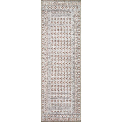 Zafira BOZF-2300 Rug by Becki Owens x Livabliss in rust, ivory, taupe. Made from polyester in a unique style.