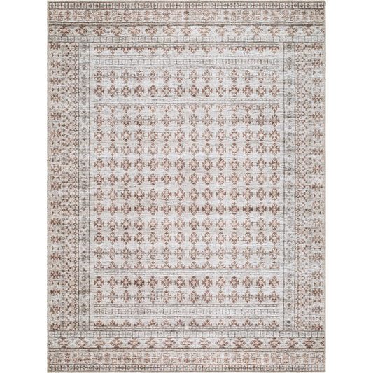 000 SI-2632446,SI-2632448,SI-2632449,SI-2632451 | Primary Silo | Zafira BOZF-2300 Rug by Becki Owens x Livabliss in rust, ivory, taupe. Made from polyester in a unique style.