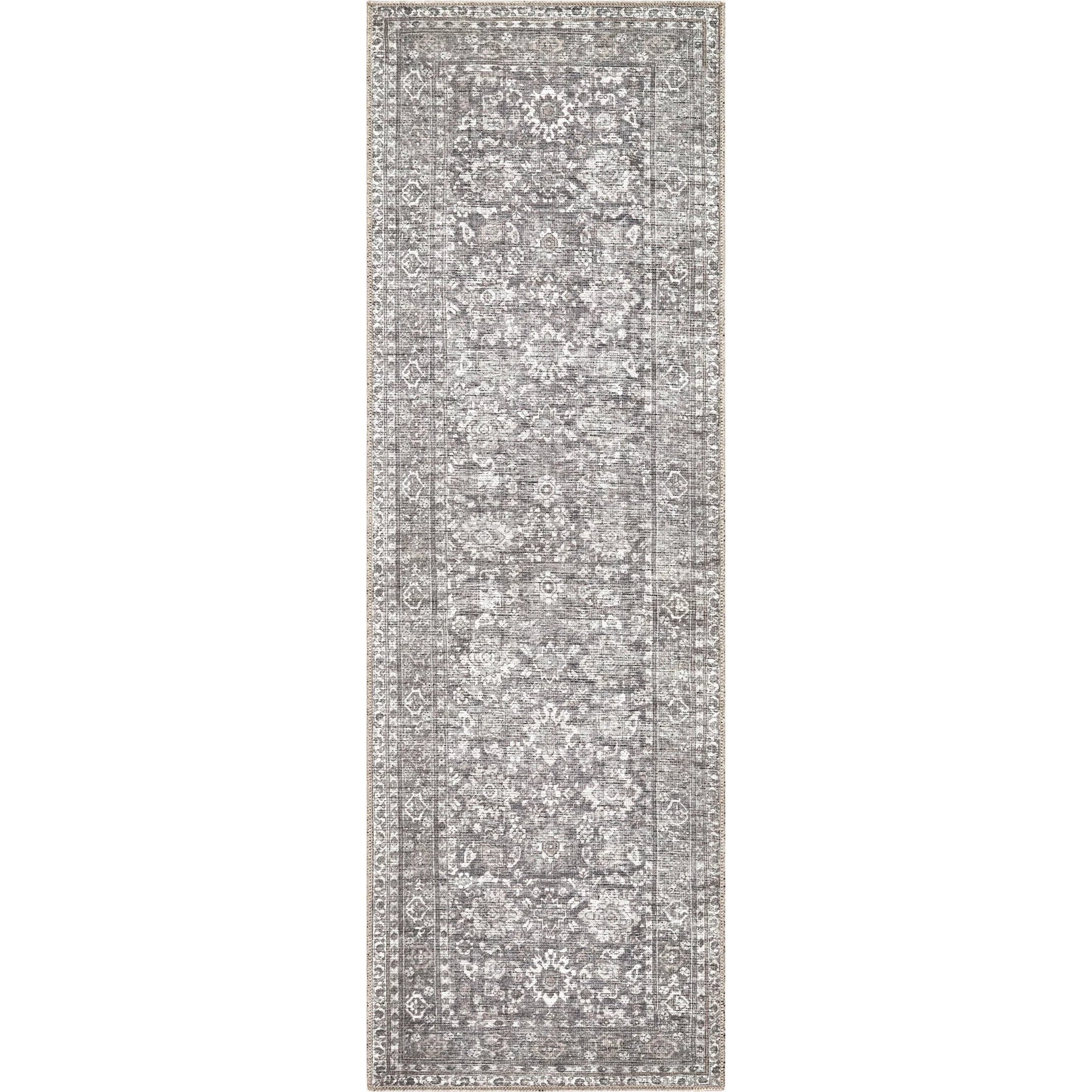 Zafira BOZF-2303 Rug by Becki Owens x Livabliss in pewter, ash gray, ivory. Made from polyester in a unique style.
