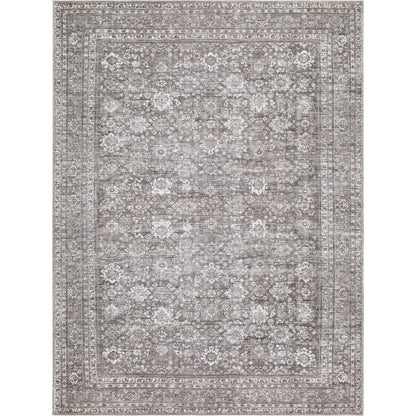 Zafira BOZF-2303 Rug by Becki Owens x Livabliss in pewter, ash gray, ivory. Made from polyester in a unique style.