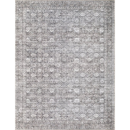 Zafira BOZF-2303 Rug by Becki Owens x Livabliss in pewter, ash gray, ivory. Made from polyester in a unique style.