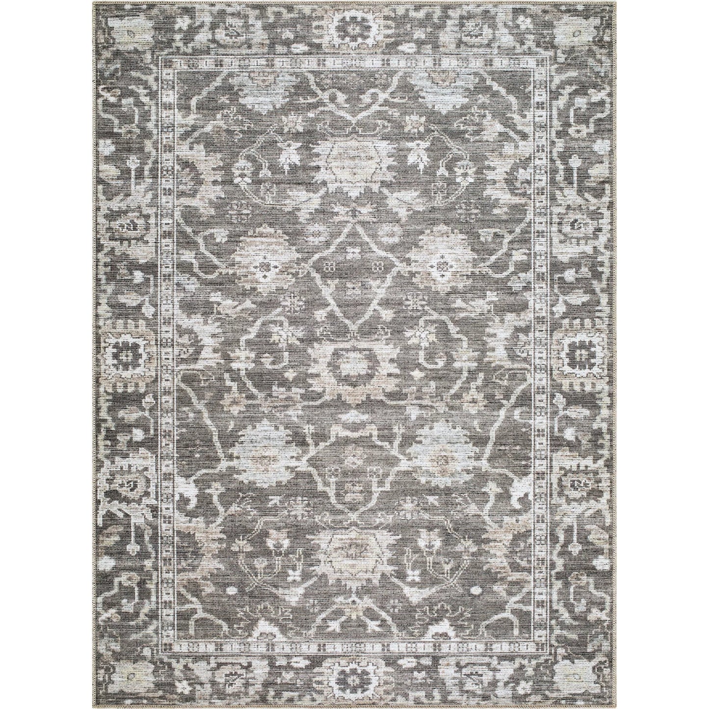 000 SI-2632476,SI-2632478,SI-2632479,SI-2632481 | Primary Silo | Zafira BOZF-2305 Rug by Becki Owens x Livabliss in charcoal, slate gray, ivory, silver.. Made from polyester in a unique style.