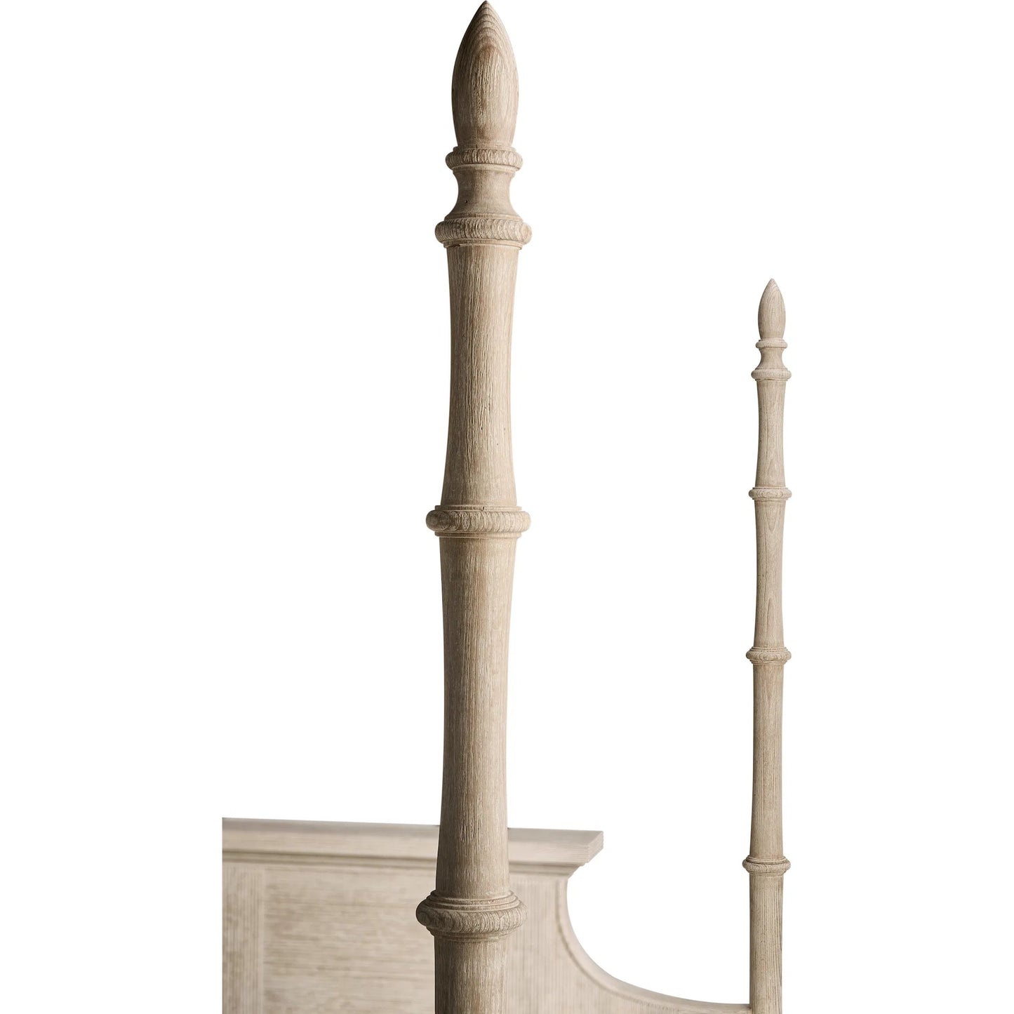 008 SI-2252691 | Closeup | Bywater Poster Bed by Jonathan Charles in beige and washed acacia. Made from oak, beech in a transitional style.