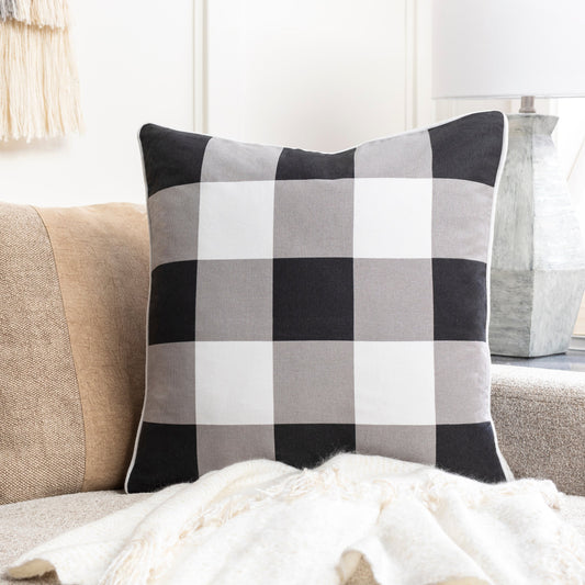 Buffalo Plaid Pillow - 22809 by Surya. Made from 100% cotton in a traditional style.