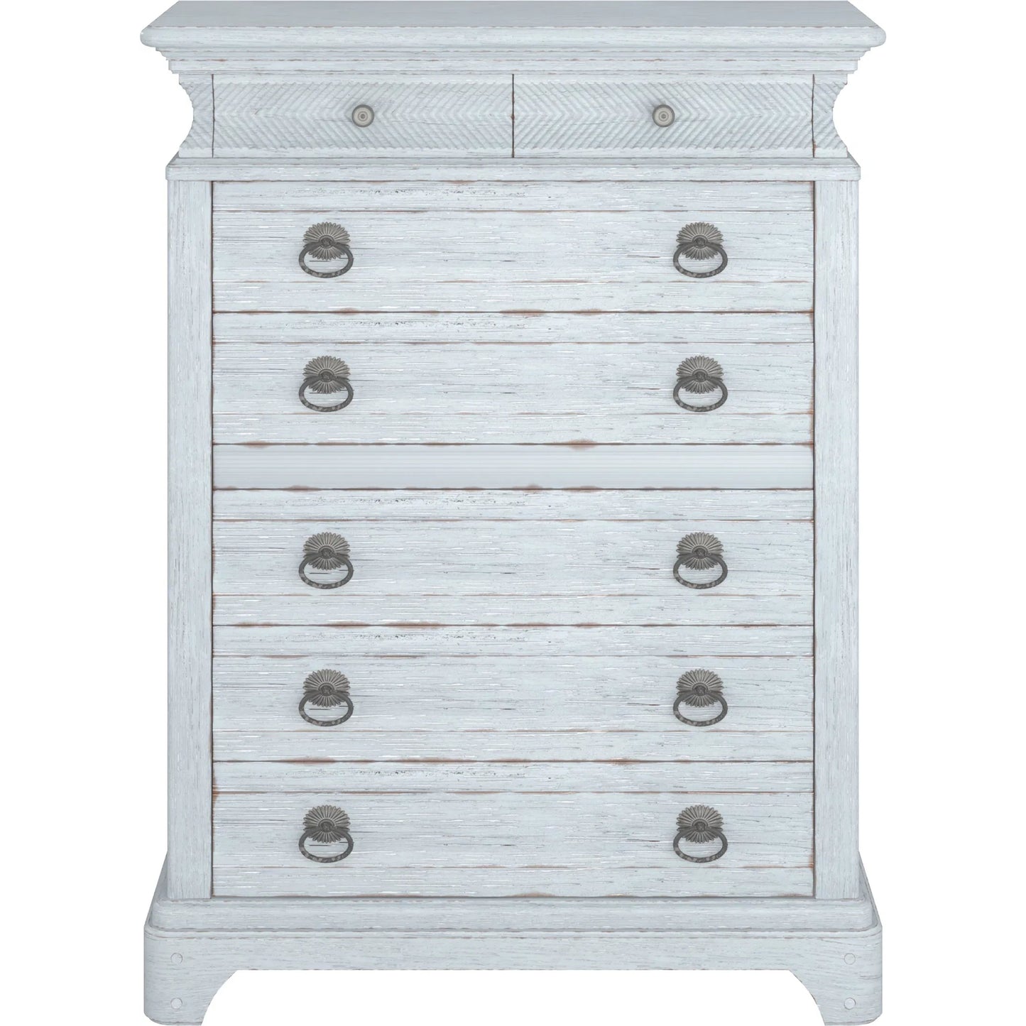 002 SI-2447961 | Additional Silo | Summer Creek 8 Drawer Chest by A.R.T. Furniture in shutter blue. Made from flakey cathedral oak veneer, parawood solids in a cottage & farmhouse style.