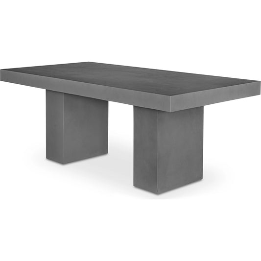 Antonius Outdoor Dining Table by Moe's Home Collection in dark grey. Made from cement in a modern style.