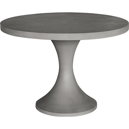 Isadora Outdoor Dining Table by Moe's Home Collection in dark grey. Made from cement, concrete base in a modern style.
