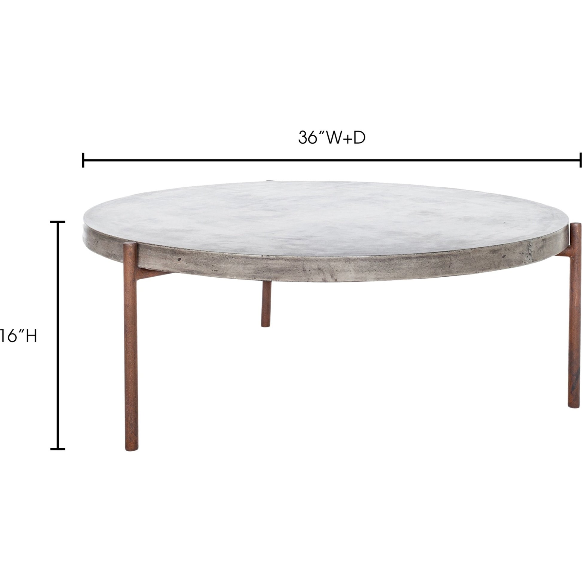 Mendez Coffee Table by Moe's Home Collection in dark gray and water based acrylic. Made from cement, natural fibres, steel legs in a modern style.