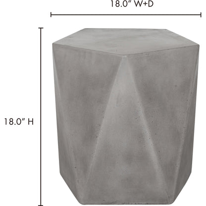 Gem Outdoor Stool by Moe's Home Collection in dark gray. Made from fiber reinforced natural concrete in a modern style.