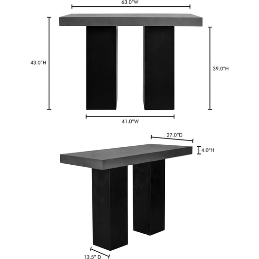 Lithic Outdoor Bar Table by Moe's Home Collection in dark grey. Made from cement in a modern style.