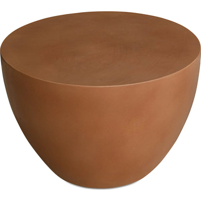 Terracotta Minimal Drum Side Table by Moe's Home Collection in terracotta. Made from fiber reinforced natural concrete in a unique style.