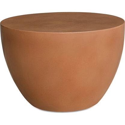 Terracotta Minimal Drum Side Table by Moe's Home Collection in terracotta. Made from fiber reinforced natural concrete in a unique style.