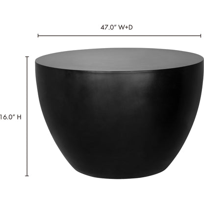Black Minimal Drum Coffee Table by Moe's Home Collection in black. Made from fiber reinforced natural concrete in a unique style.
