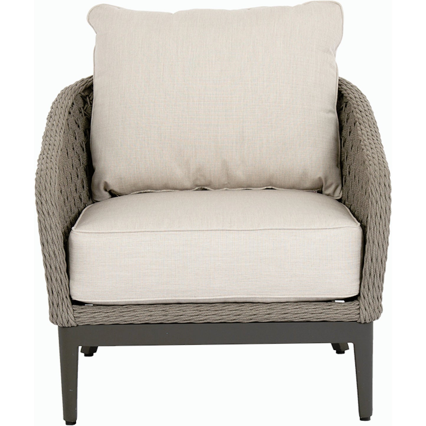 004 SI-2167081 | Additional Silo | Marbella Outdoor Club Chair by Sunset West in graphite. Made from olefin rope in a modern style.