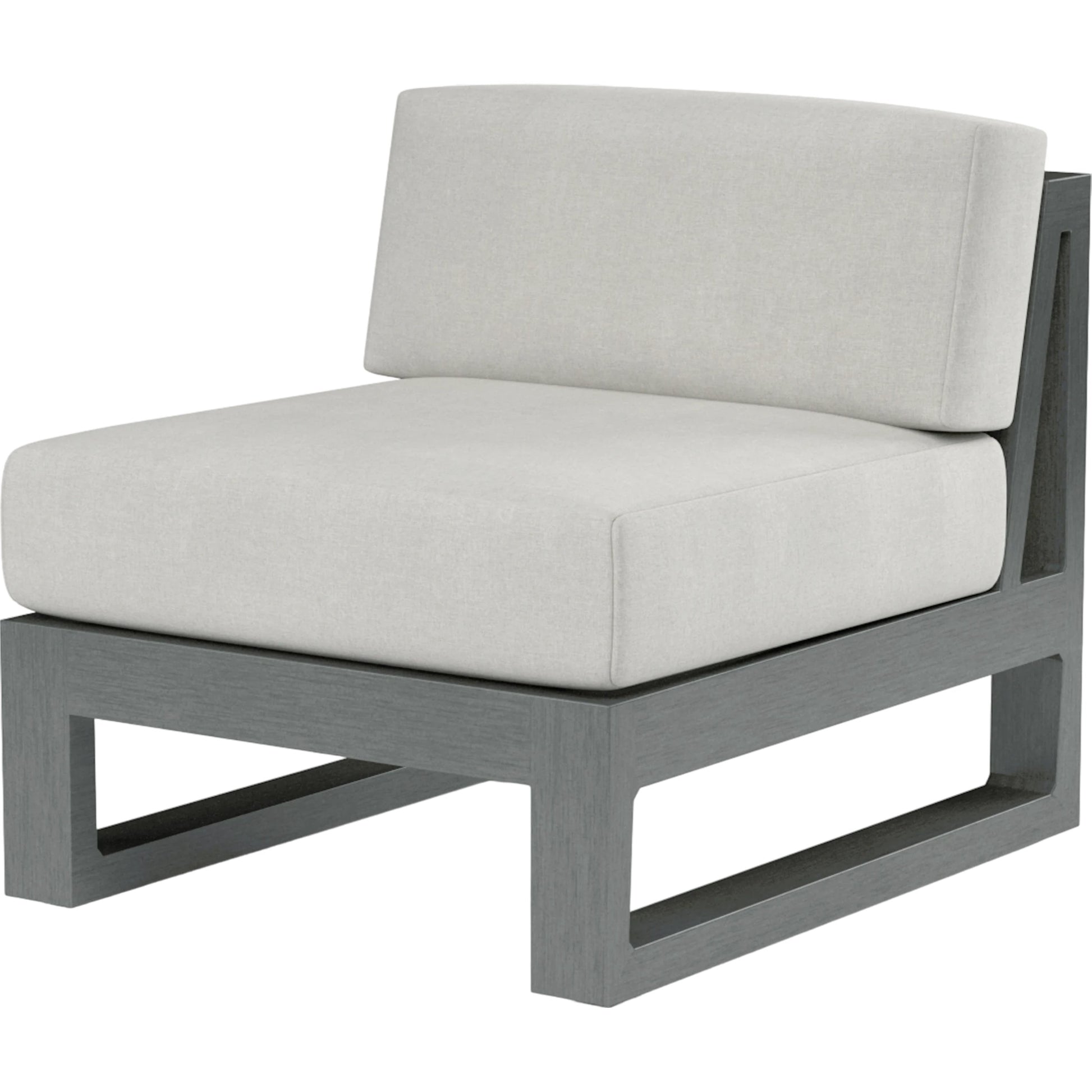 Redondo Outdoor Armless Club by Sunset West in grays. Made from aluminum in a modern style.