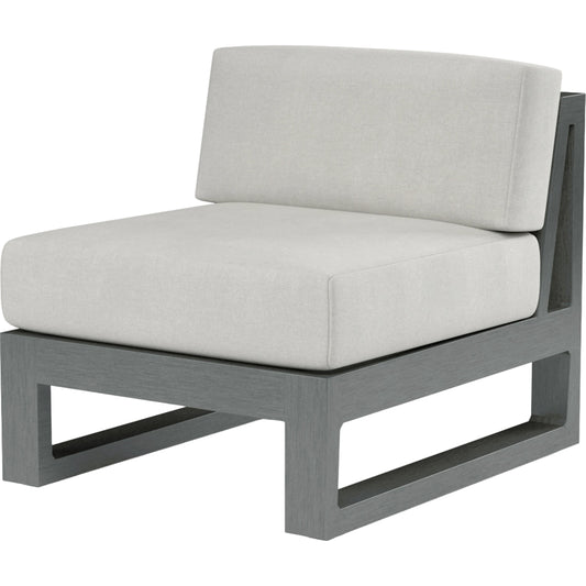 Redondo Outdoor Armless Club by Sunset West in slate. Made from aluminum in a modern style.