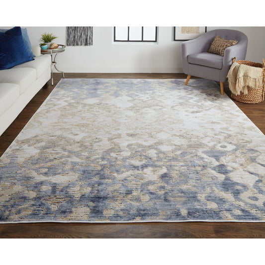 Laina Transitional Gradient & Rug - 39G7F by Feizy in tan, ivory, blue. Made from unique in a unique style.