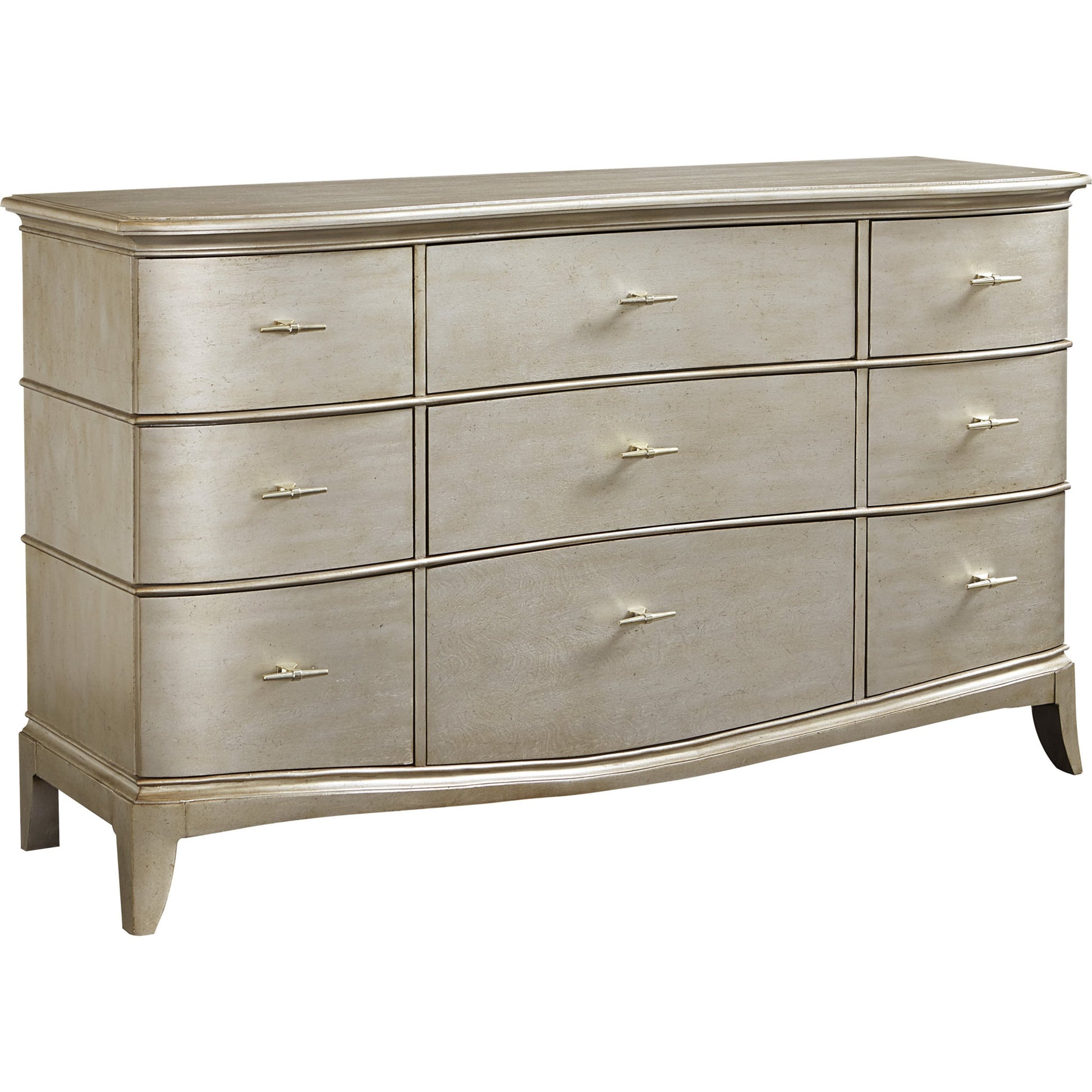 Starlite Dresser by A.R.T. Furniture in silver and peri. Made from parawood solids, primavera veneer in a transitional style.