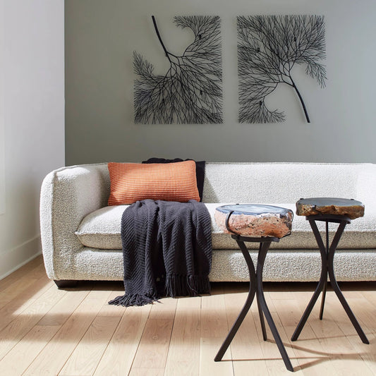 Agate Side Table by Phillips Collection in multi colored, black. Made from stone in a eclectic & global style.