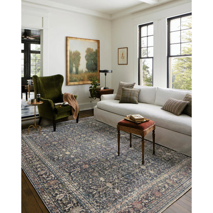 Bradbury BRU-01 Rug by Jean Stoffer x Loloi in midnight, multi. Made from 71% polypropylene, 29% polyester pile in a unique style.