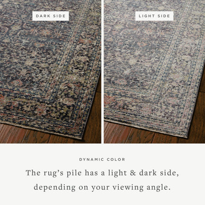 Bradbury BRU-01 Rug by Jean Stoffer x Loloi in midnight, multi. Made from 71% polypropylene, 29% polyester p
