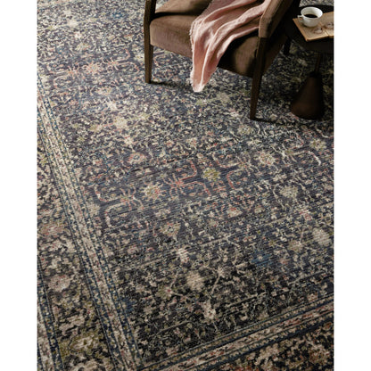 Bradbury BRU-01 Rug by Jean Stoffer x Loloi in midnight, multi. Made from 71% polypropylene, 29% polyester pile in a unique style.