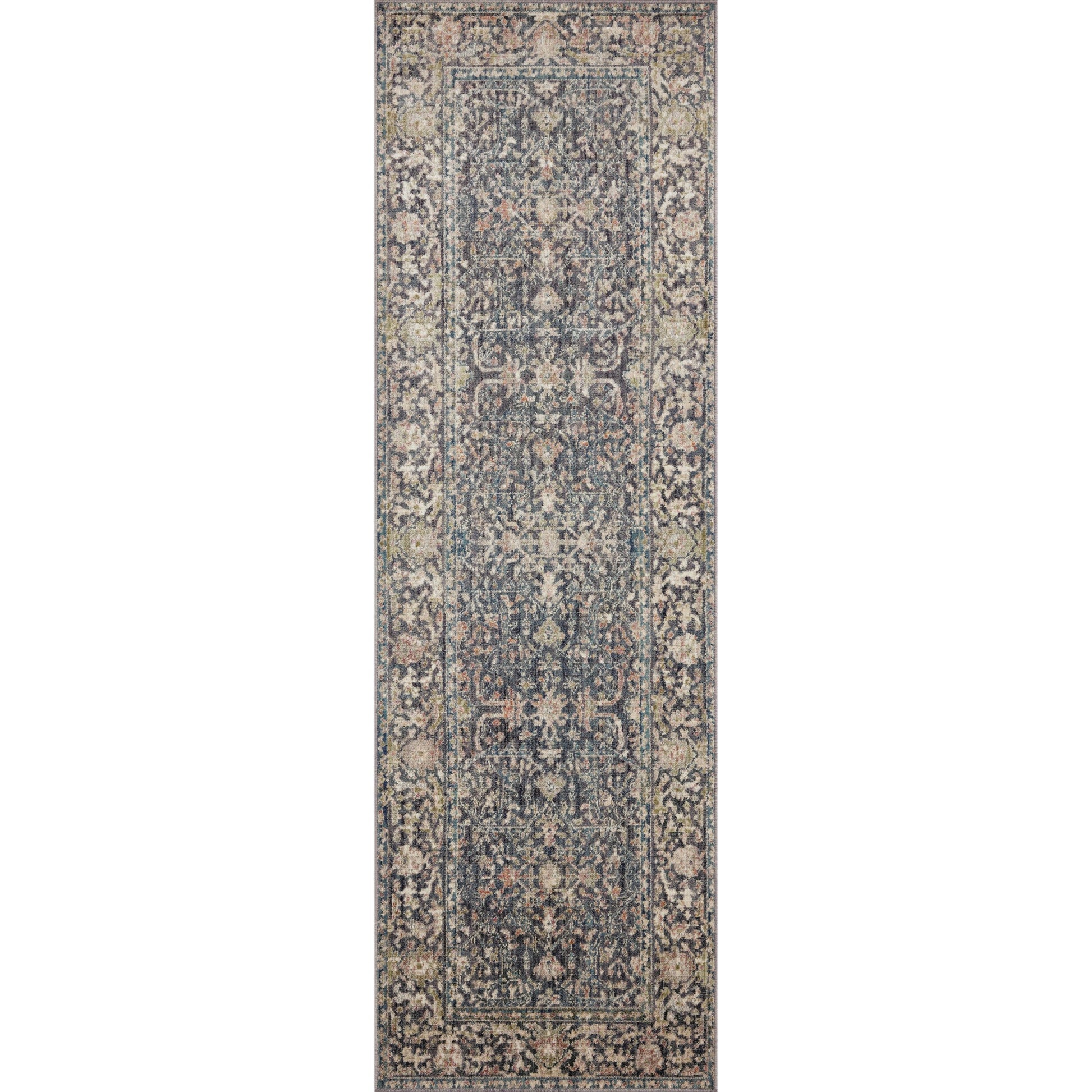 Bradbury BRU-01 Rug by Jean Stoffer x Loloi in midnight, multi. Made from 71% polypropylene, 29% polyester pile in a unique style.