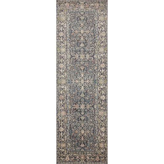 Bradbury BRU-01 Rug by Jean Stoffer x Loloi in midnight, multi. Made from 71% polypropylene, 29% polyester pile in a unique style.