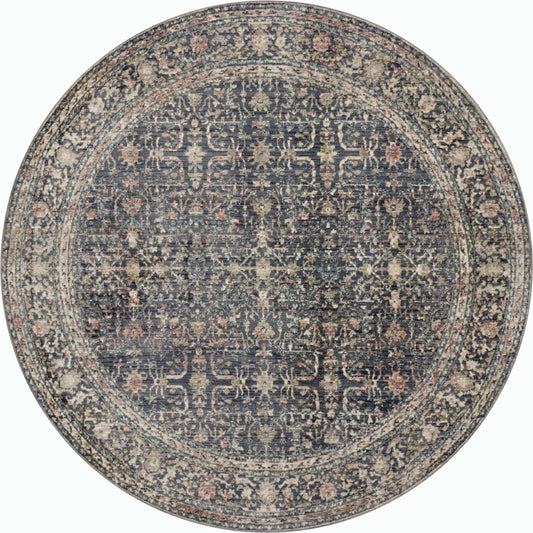 Bradbury BRU-01 Rug by Jean Stoffer x Loloi in midnight, multi. Made from 71% polypropylene, 29% polyester pile in a unique style.