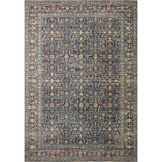 Bradbury BRU-01 Rug by Jean Stoffer x Loloi in midnight, multi. Made from 71% polypropylene, 29% polyester pile in a unique style.