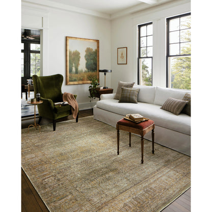 Bradbury BRU-02 Rug by Jean Stoffer x Loloi in dove, gold. Made from 88% polypropyle
