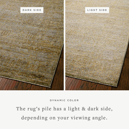 Bradbury BRU-02 Rug by Jean Stoffer x Loloi in dove, gold. Made from 88% polyp