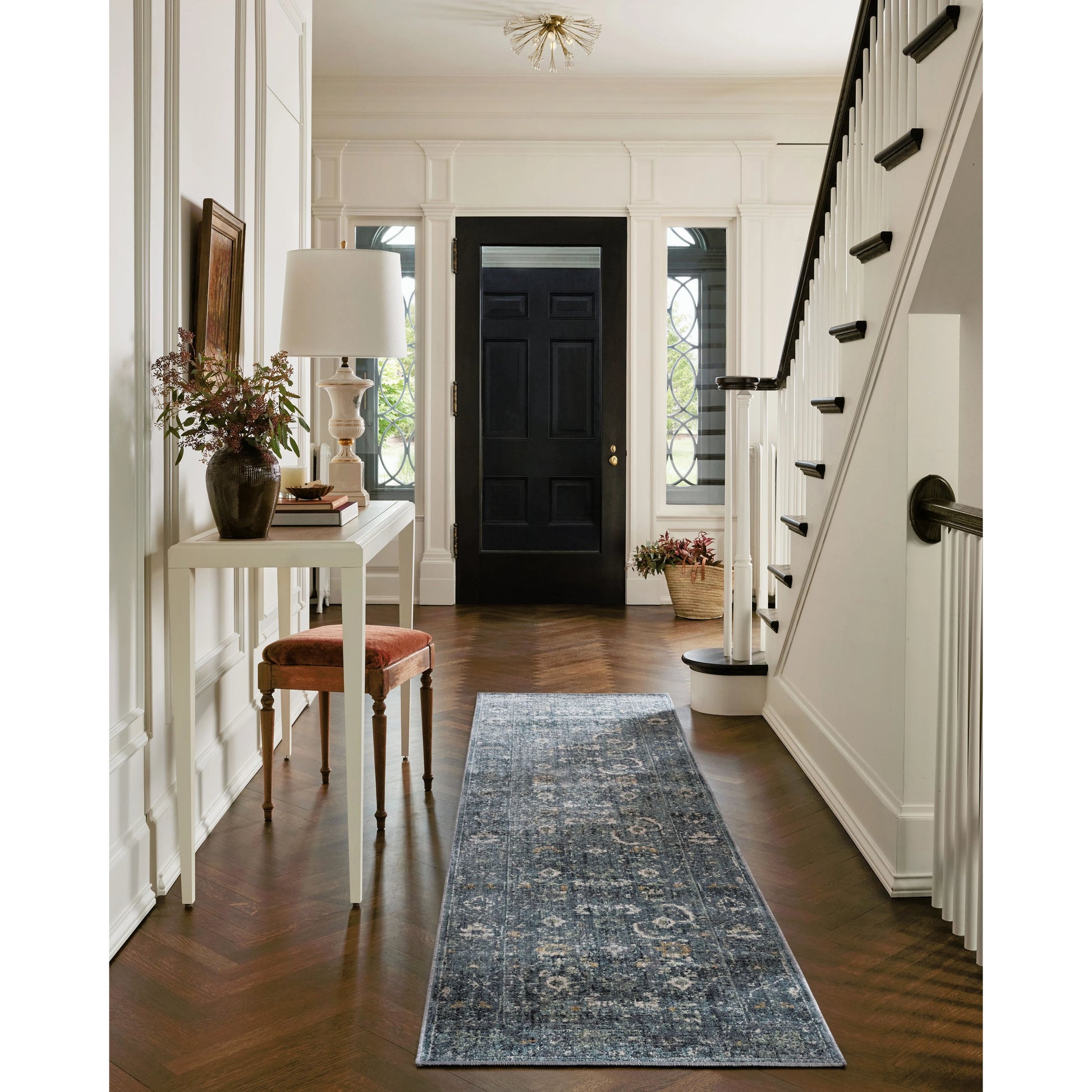Bradbury BRU-03 Rug by Jean Stoffer x Loloi in ocean, gold. Made from 68% polypropyl