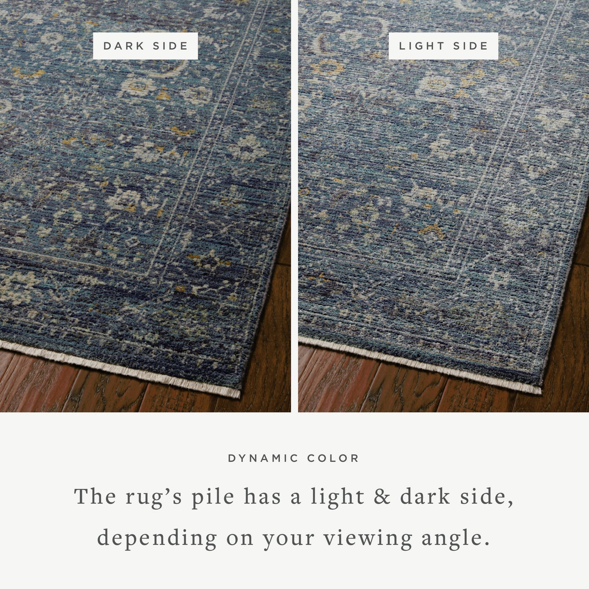 Bradbury BRU-03 Rug by Jean Stoffer x Loloi in ocean, gold. Made from 68% poly
