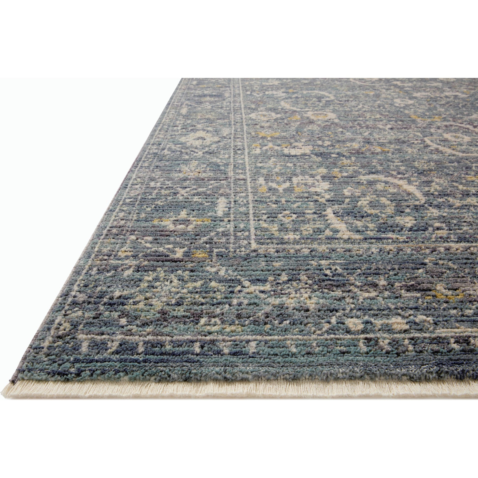 Bradbury BRU-03 Rug by Jean Stoffer x Loloi in ocean, gold. Made from 68% polypropylen