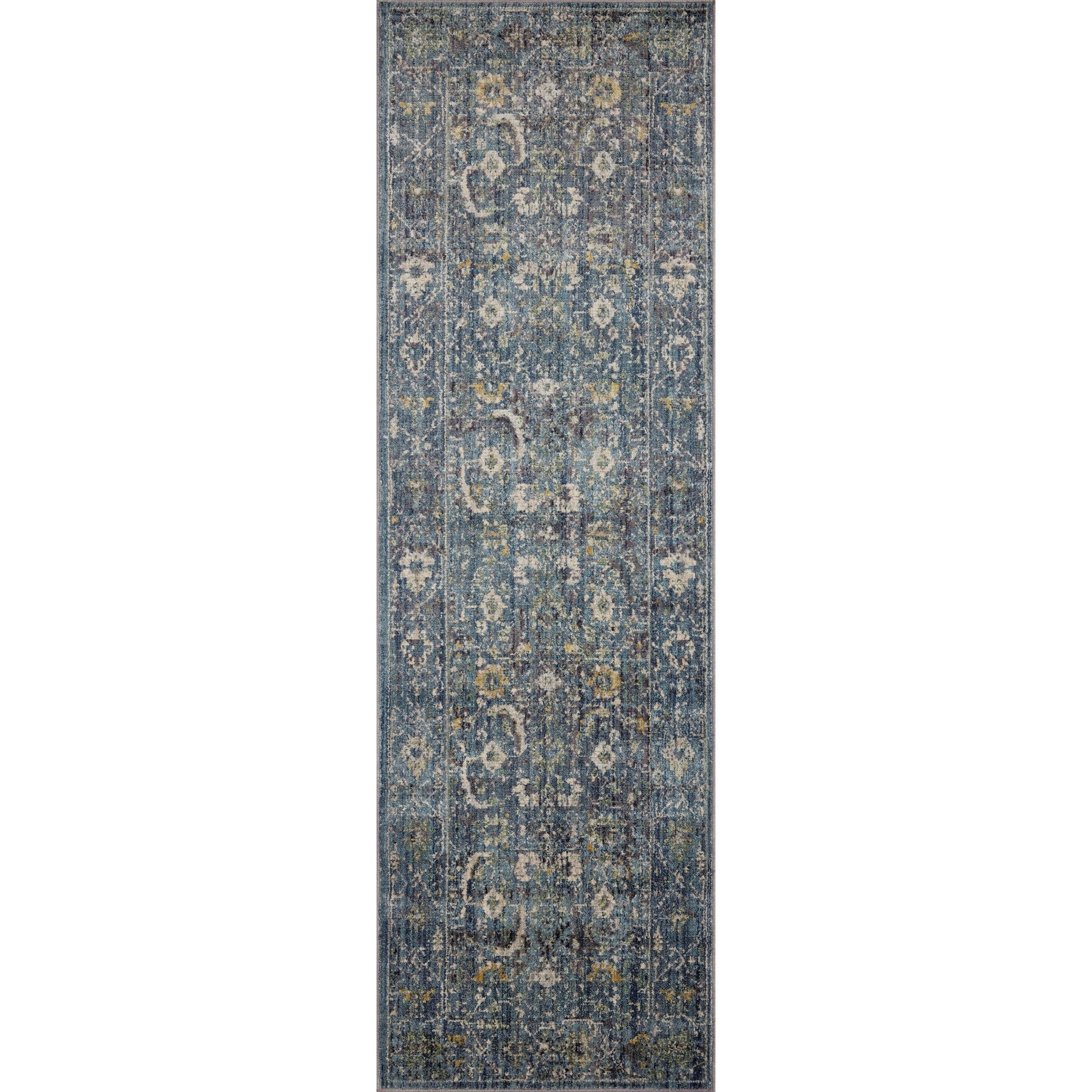 Bradbury BRU-03 Rug by Jean Stoffer x Loloi in ocean, gold. Made from 68% poly