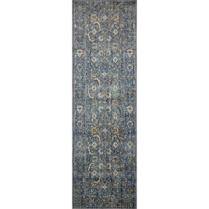Bradbury BRU-03 Rug by Jean Stoffer x Loloi in ocean, gold. Made from 68% poly