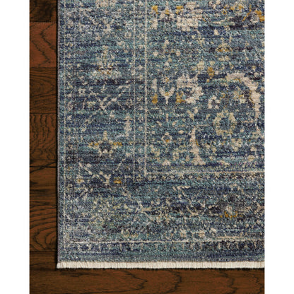 Bradbury BRU-03 Rug by Jean Stoffer x Loloi in ocean, gold. Made from 68% polypropylen