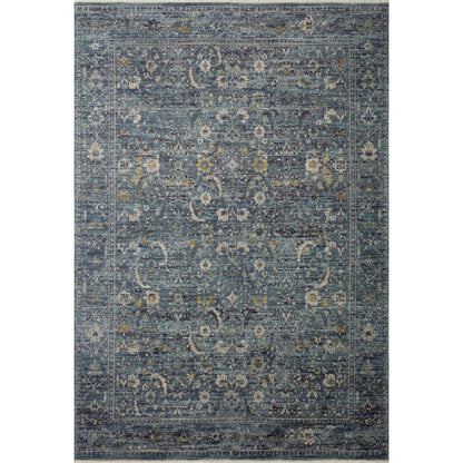 Bradbury BRU-03 Rug by Jean Stoffer x Loloi in ocean, gold. Made from 68% polypro