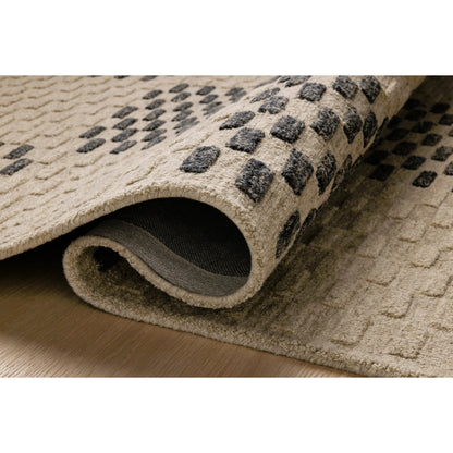 Bradley BRL-01 Rug by Chris Loves Julia x Loloi in beige, midnight. Made from 100% wool in a unique style.