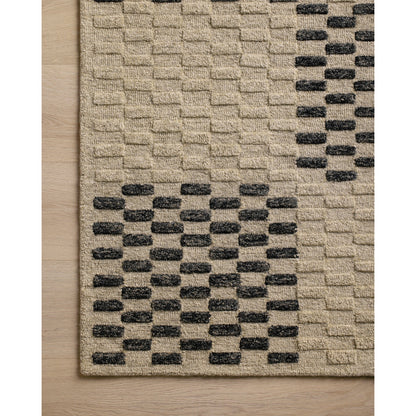 Bradley BRL-01 Rug by Chris Loves Julia x Loloi in beige, midnight. Made from 100% wool in a unique style.
