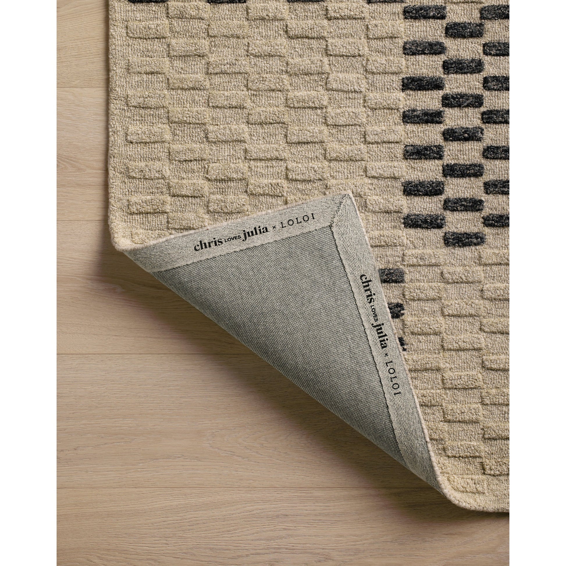 Bradley BRL-01 Rug by Chris Loves Julia x Loloi in beige, midnight. Made from 100% wool in a unique style.
