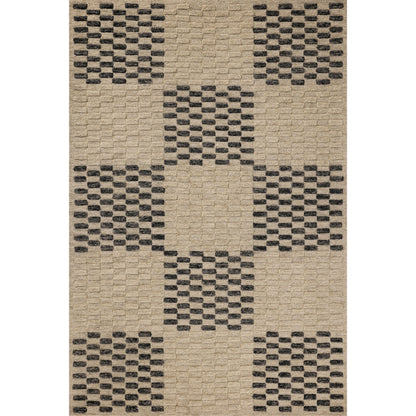 Bradley BRL-01 Rug by Chris Loves Julia x Loloi in beige, midnight. Made from 100% wool in a unique style.