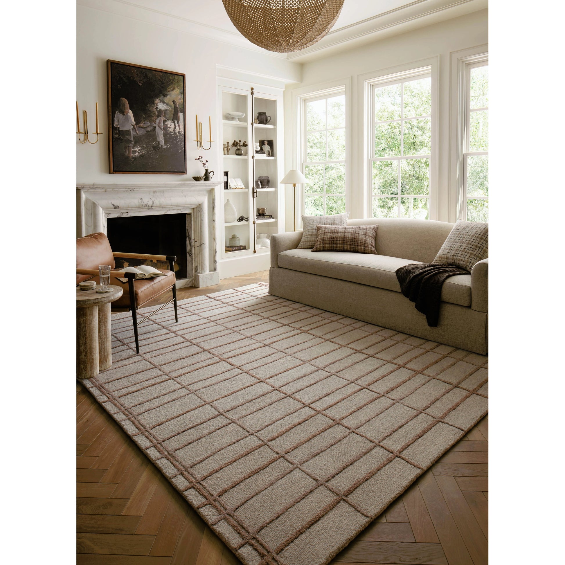Bradley BRL-04 Rug by Chris Loves Julia x Loloi in rose, blush. Made from 100% wool in a unique style.