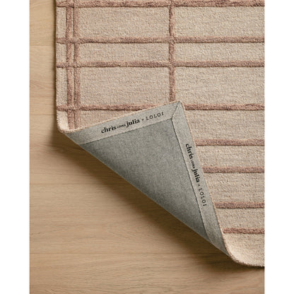 Bradley BRL-04 Rug by Chris Loves Julia x Loloi in rose, blush. Made from 100% wool in a unique style.