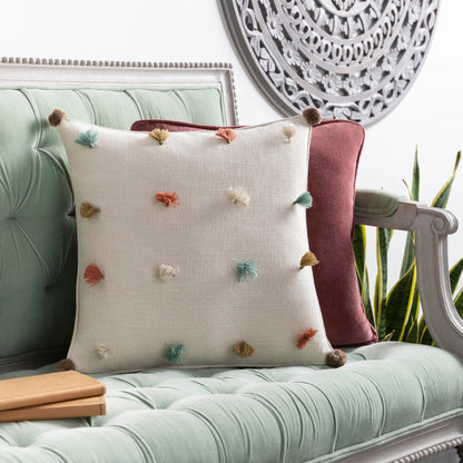 Byron Bay Pillow - 37566 by Livabliss in clay, ivory, tan. Made from 100% cotton in a cottage & farmhouse style.